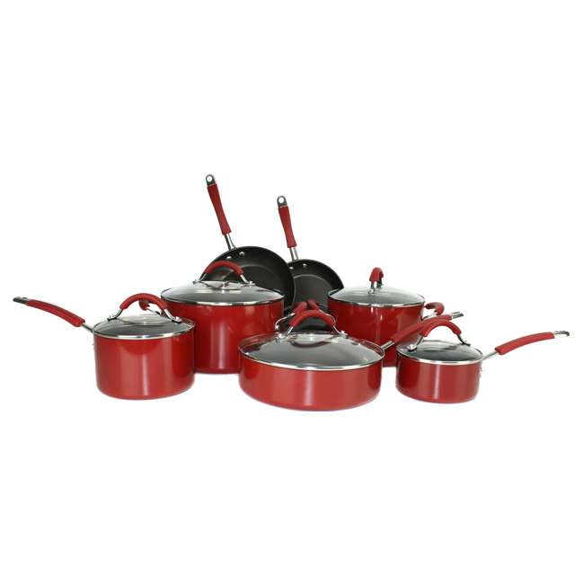KitchenAid 12Piece Porcelain Nonstick Cookware Set (Red) 10395KA