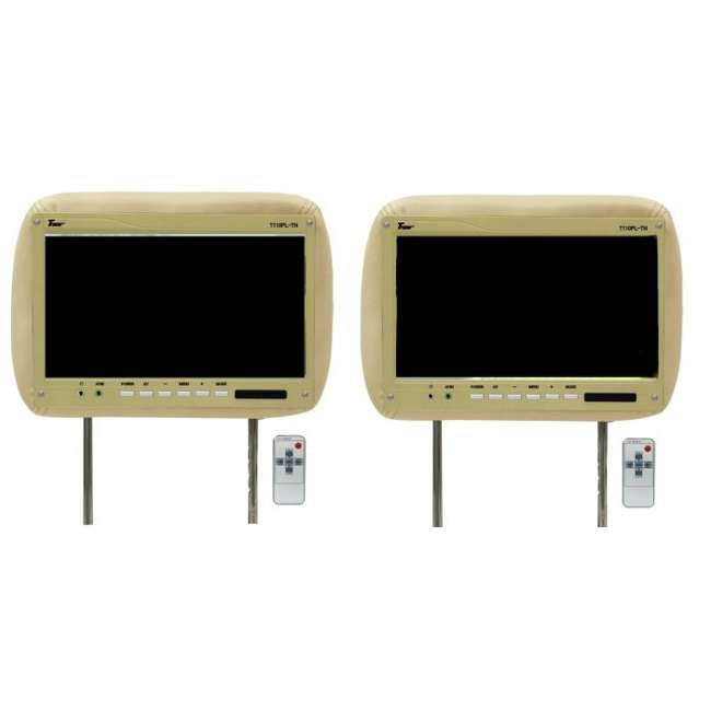 TVIEW 11.2Inch CAR HEADREST MONITORS with IR (Pair, Beige/Tan) T110PLTAN