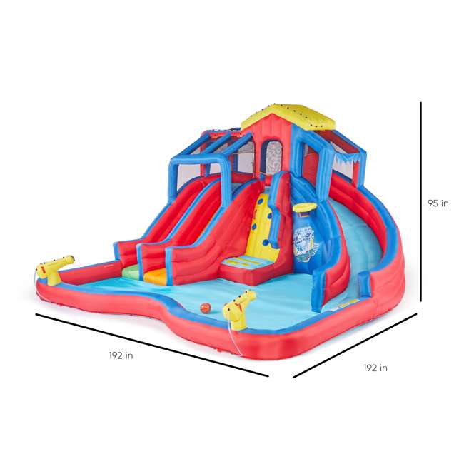 banzai hydro blast inflatable water park with slides & water cannons stores