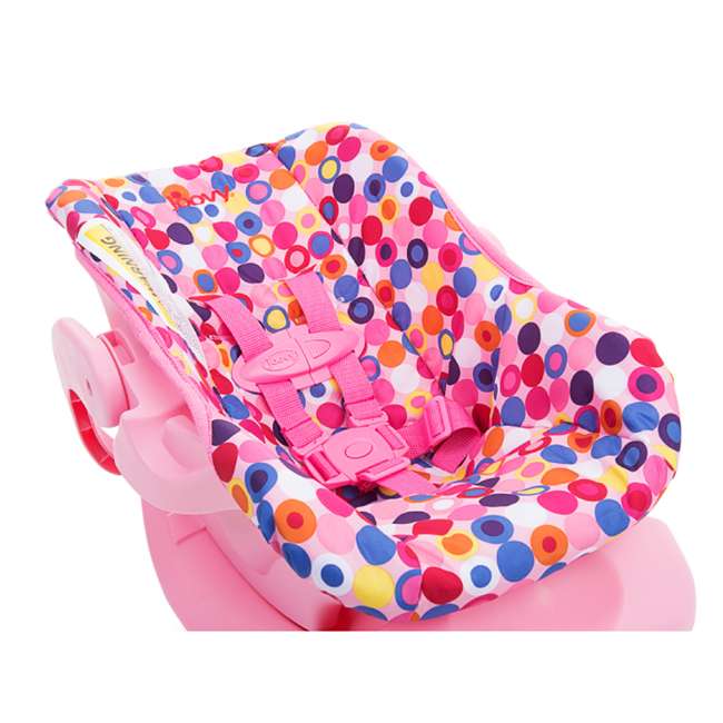 Joovy Toy Doll Pretend Play Children Car Seat, Pink Dot