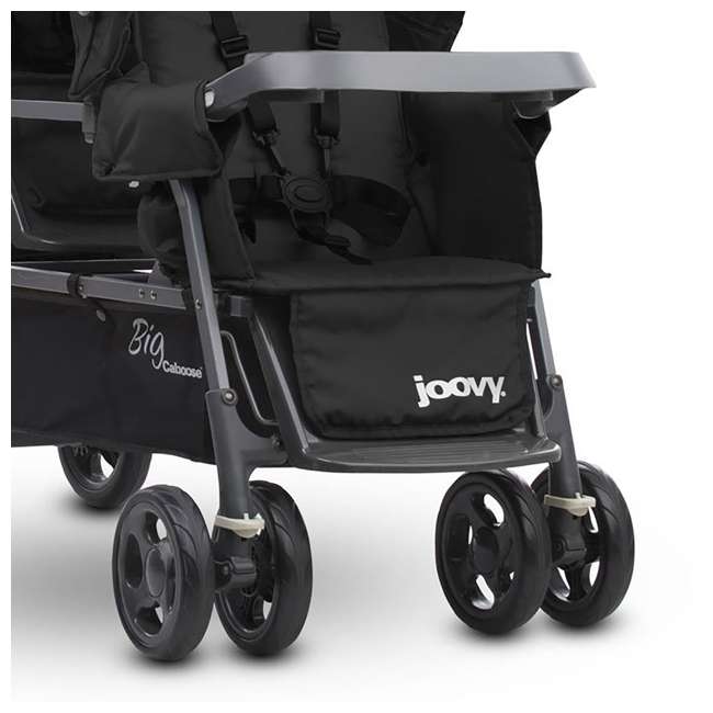 Joovy Big Caboose Graphite Convertible Tandem Triple Stroller, Black JVY8157