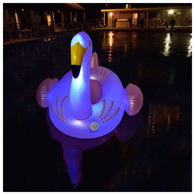 Swimline 75Inch Giant Inflatable LED LightUp Flamingo Pool Float SL