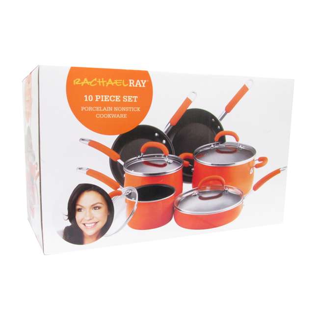 Rachael Ray 10Piece Cookware Set Orange 13486ORANGE
