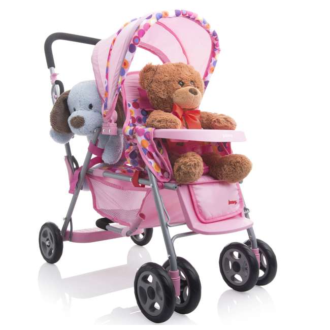 Joovy Toy Doll Caboose Pretend Play Stroller & Car Seat, Pink Dot : JVY