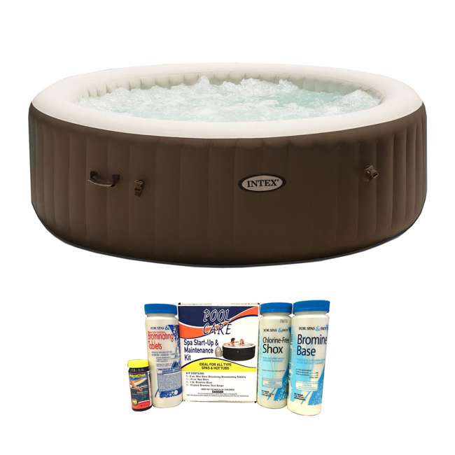Intex Pure Spa 6 Person Inflatable Hot Tub With Chemical Kit