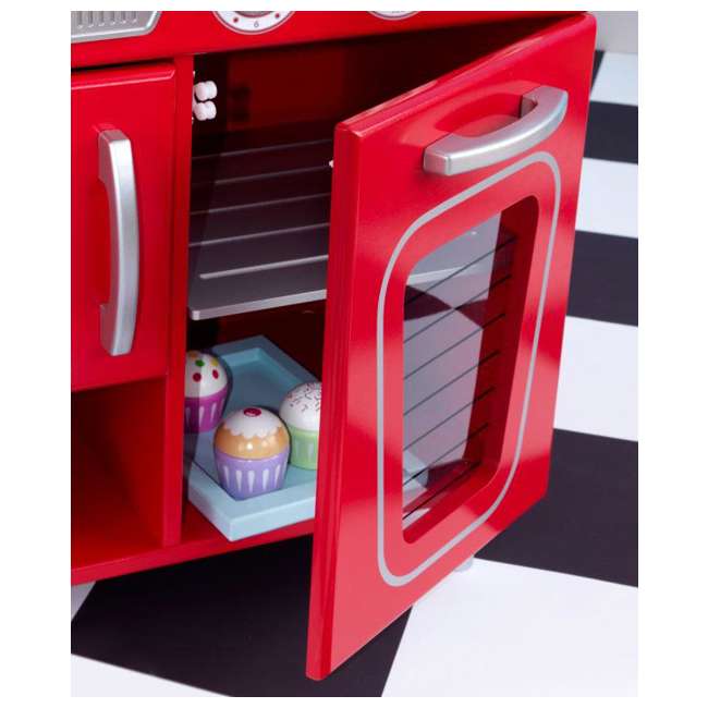 KidKraft Red Retro Vintage Pretend Play Kids Kitchen 53173