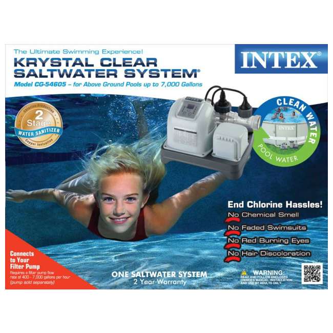 INTEX Krystal Clear Saltwater System Pool Chlorinator 54605EG