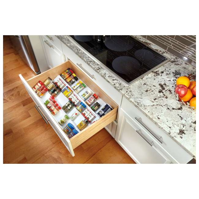 Rev A Shelf Universal Spice Drawer Organizer Insert Tray White