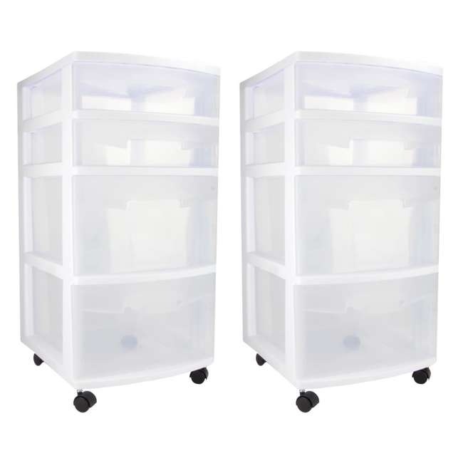 Sterilite 4 Drawer Storage Cart 2 Pack 28228002