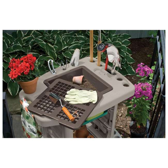 Suncast Portable Outdoor Garden Center Cart GC1500B