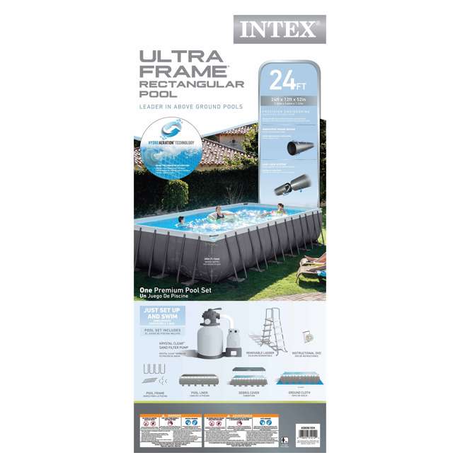 Intex 24 x 12 x 52 ultra frame rectangular swimming pool set