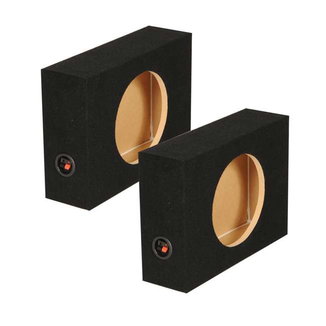 (2) QPower Shallow Single 10Inch Sealed Truck Subwoofer Boxes