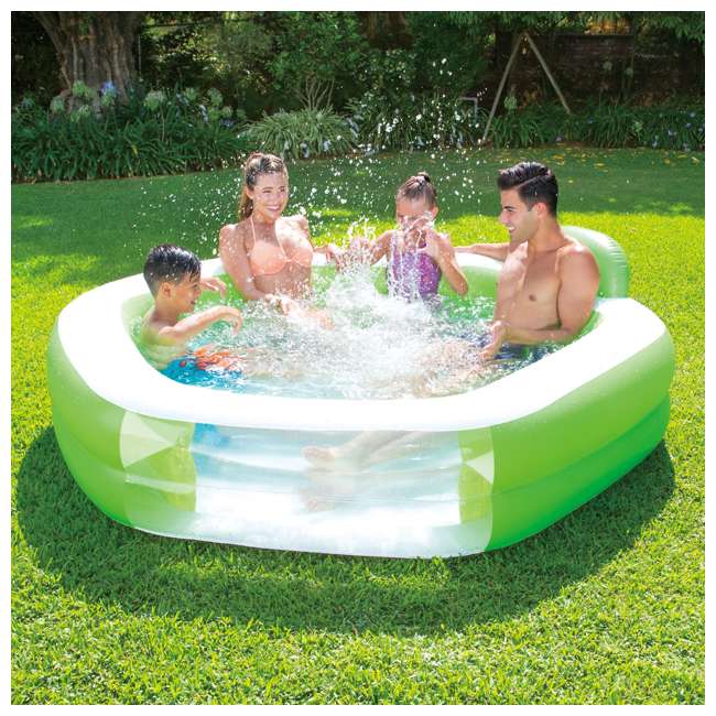 Summer Waves Inflatable Hexagon Family Pool with Backrest