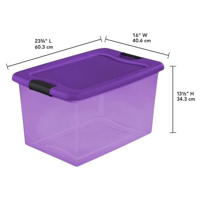 Sterilite 64Quart Latching Storage Bin, Purple (18 Pack) 18 x 14977306