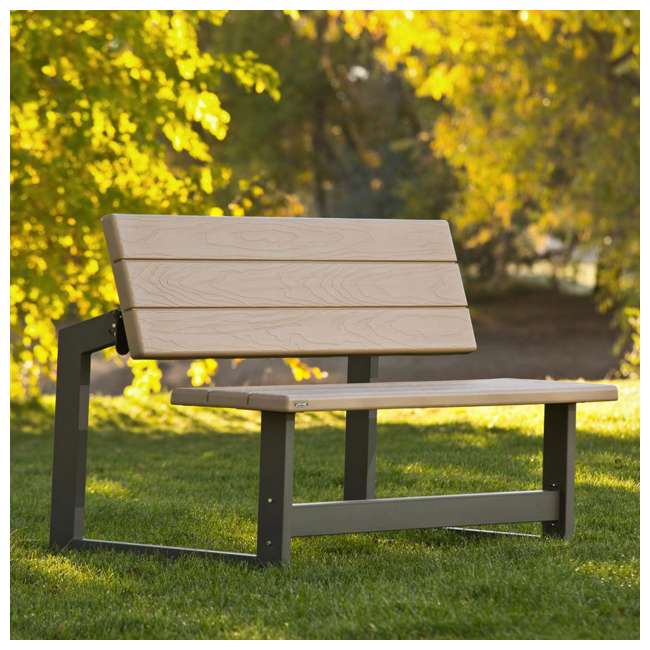 Lifetime Convertible Patio Bench To Table Heather Beige 60157