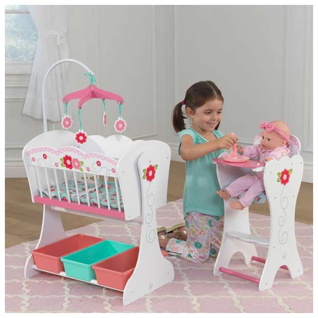 Kidkraft 64310 Sweet Roses Doll High Chair And Cradle Furniture