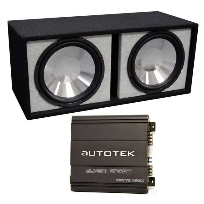 Q Power 12Inch 1400W Subwoofers/Sub Box/Amplifier QB12SILVER + AT1500