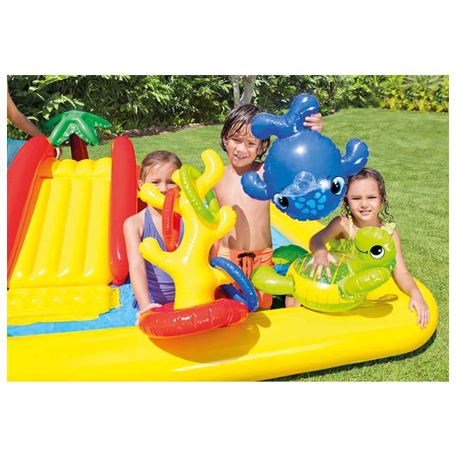 intex inflatable ocean scene sun shade kids swimming pool with canopy 57470ep