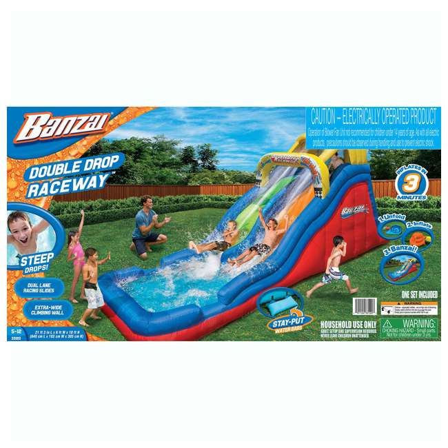 Banzai Double Drop Inflatable Water Slide 33120