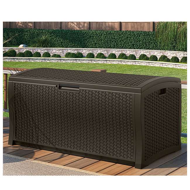 STARPLAST XL PLASTIC GARDEN STORAGE BOX BROWN AND MOCCA CHEST