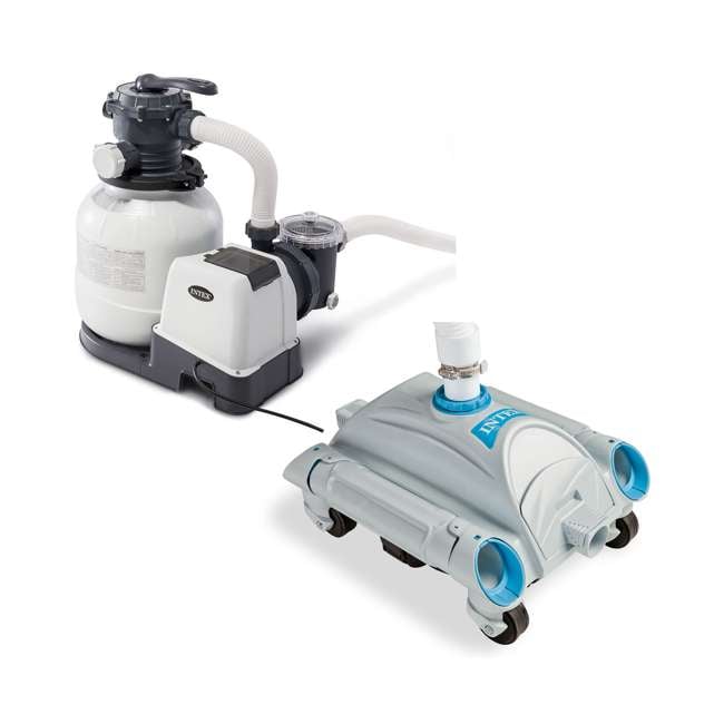 Intex Pool Sand Filter Pump w/ Automatic Pool Vacuum