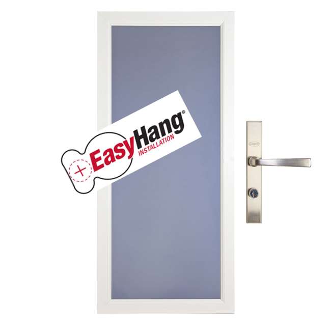 Larson Easyhang Fullview Low E Right Hinge 36 White Storm Door