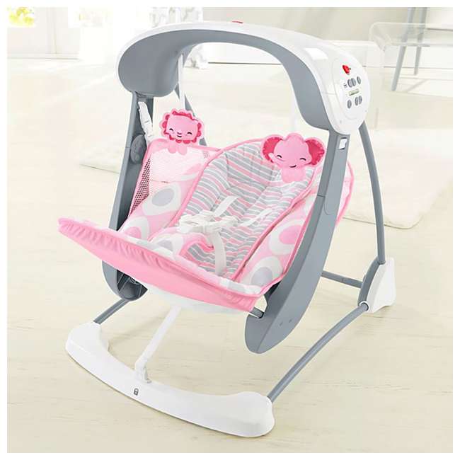 FisherPrice Deluxe TakeAlong Baby Swing & Seat, Pink (2