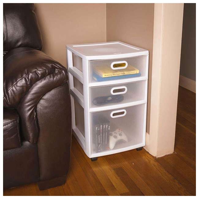 Sterilite Ultra 3 Drawer Cart 2 Pack White 36128002