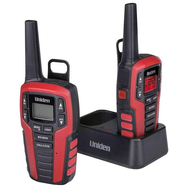 Uniden 2Way Radio Walkie Talkie Set w/ Charging Kit, Red SX3272CK