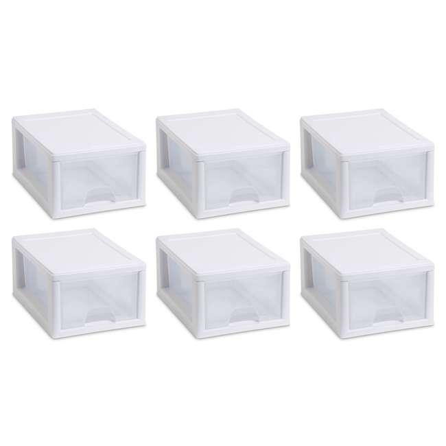 Sterilite 20518006 Stackable Small Drawer White Frame See