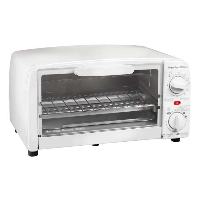 Proctor Silex 4Slice Toaster Oven Broiler, White 31116R