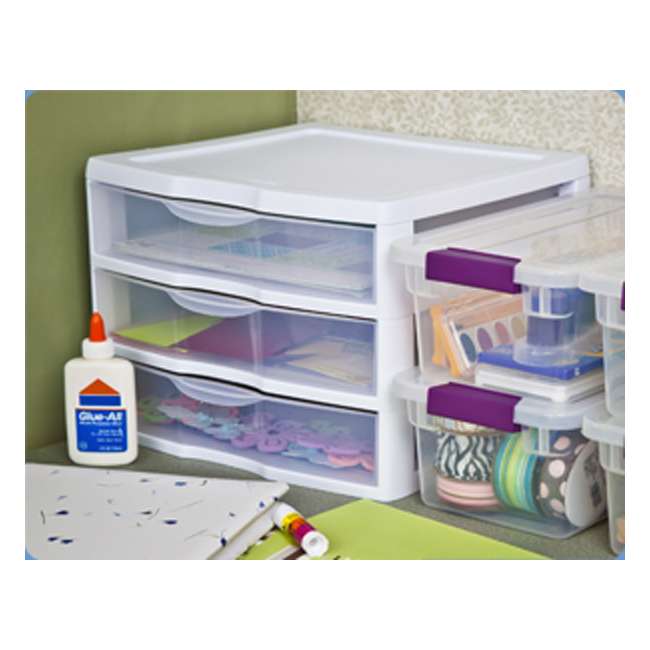 Sterilite Wide 3 Drawer Desktop Storage Unit 6 Pack 6 X 20938003