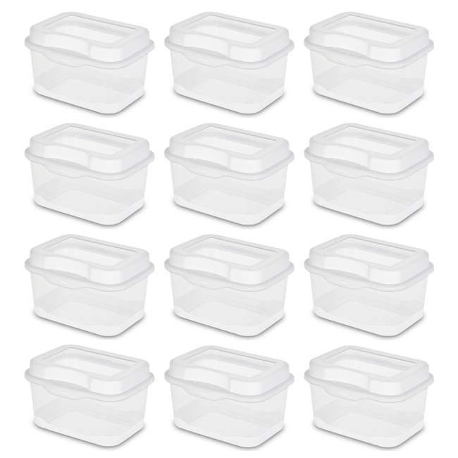12) Sterilite 18018612 Micro Flip Top Latching Storage Box d Container