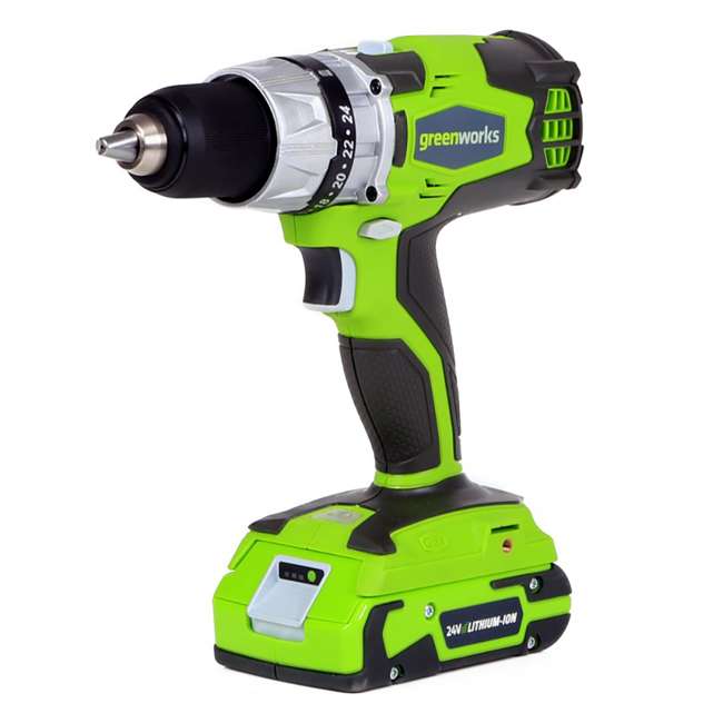 Greenworks 24Volt Cordless DigiPro 2Speed Drill with Batteries and
