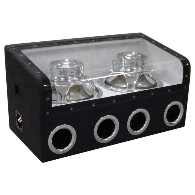 Q POWER 12Inch 1400W Bandpass Enclusure with Subwoofers QBP1206SLVR