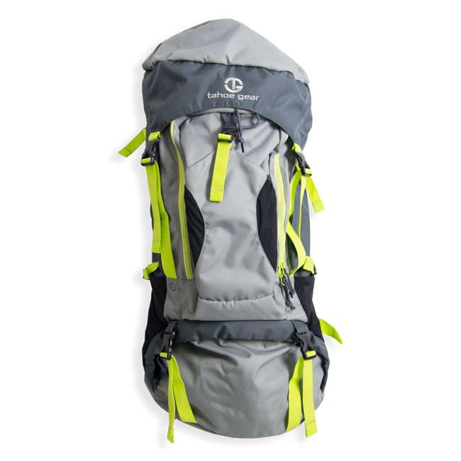 Tahoe Gear Fairbanks 75L Premium Internal Frame Backpack, Gray and