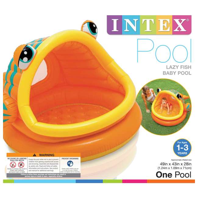 intex lazy fish baby shade pool