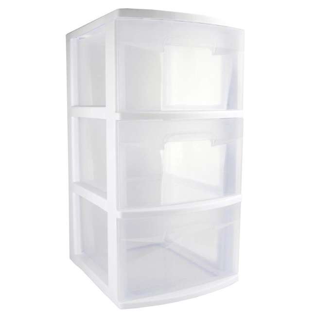 Sterilite 28308002 Ultra 3 Drawer Plastic Rolling Storage