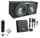TNE212D + EV1500M + AKS8 + CPBK2 MTX TNE212D 12" 1200W Dual Loaded Subwoofer Box + 1500W Amp + Wiring + Capacitor