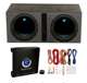 AC12D + QBOMB12V + AC15001M + AKS8 Planet Audio 12-Inch 1800W Subwoofers with Vented Lined Box Enclosure, Amp and Wiring Kit