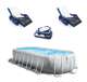 26797EH + 2 x 58868EP + 58821EP Intex Oval Pool w/ Inflatable Loungers and Cooler Float