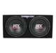 TNE212D + EV1500M + AKS8 MTX 12" 1200W Dual Loaded Car Audio Subwoofers with Box Enclosure Package