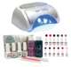 US01379-18GLAMP + 01755-BASIX + 1900116-6PPACK Gelish Professional Gel Nail LED Lamp + Starter Kit + 16 Colors