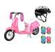15130659 + 97778 + 96761 Razor Pocket Mod Mini Electric Scooter & Black Helmet & Rainbow Elbow, Knee Pads