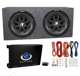 43C124 + VM12SEALED + AC15001M + AKS8 Kicker 43C124 12" 600W Subwoofers + Sealed Subwoofer Box + 1500W Amp + Amp Kit (Package)