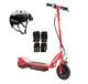 13111260 + 97778 + 96785 Razor E100 Kids Motorized 24 Volt Electric Scooter with Helmet and Safety Pads