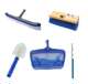 B3518 + B3525 + B3012 + 8356M + 8040 Blue Devil Poly Brush, Corner, Step Brush, Deck and Acid Brush, Pole, Leaf Rake