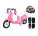 15130659 + 97913 + 96785 Razor Pocket Mod Mini Electric Scooter Bundle with Rainbow Helmet & Safety Pads