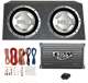 CX122 + AR1500M + AKS8 + QSMBASS12 Boss 12-Inch 1400W Subwoofers + 1500W Mono Amplifier + Amp Kit + Subwoofer Box