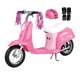15130659 + 97783 + 96785 Razor Pocket Mod Electric Sweet Pea Scooter with Helmet, Elbow & Knee Pads